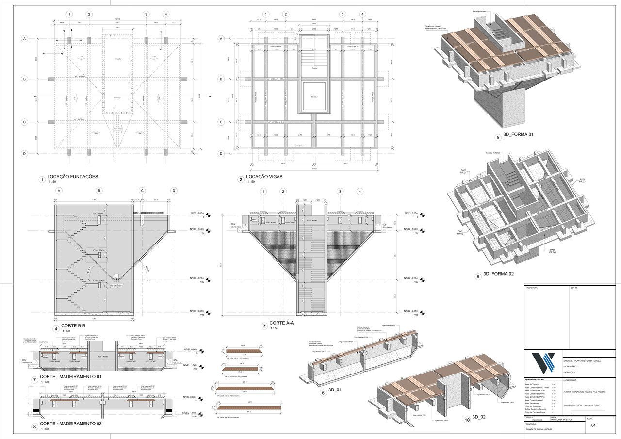 Projeto de moega em concreto armado
